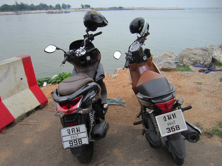 Honda PCX and Yamaha Nouvo Elegance bikes