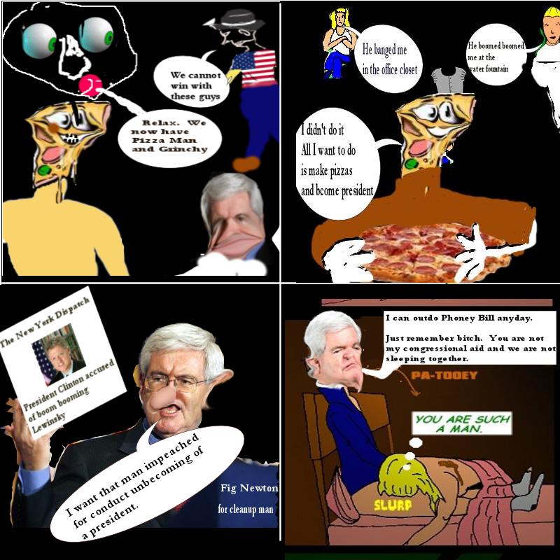 Pizza king Herman Caine cartoon